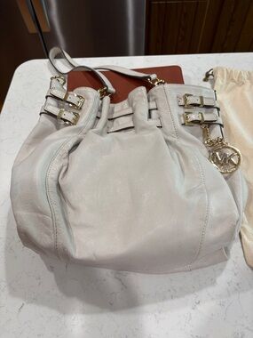 Michael Kors Edie Large Leather Shoulder Bag with storage bag